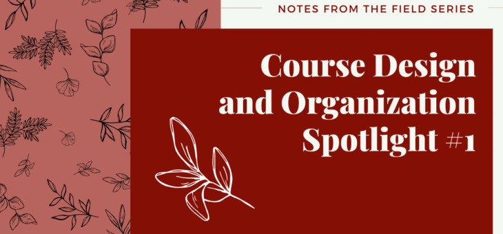 Course Organization and Design Spotlight #1
