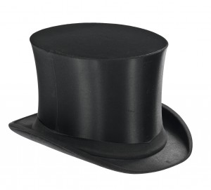 Black top-hat on white background - isolated