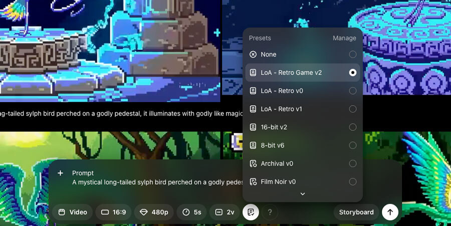 A closer look at what prompt was used and the style to generate images of a long-tailed sylph bird