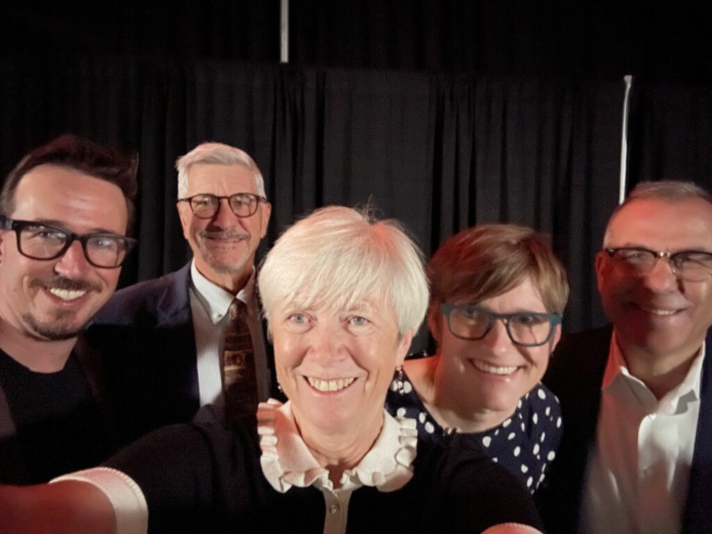 Backstage selfie with Michael and the four other EDUCAUSE award recipients